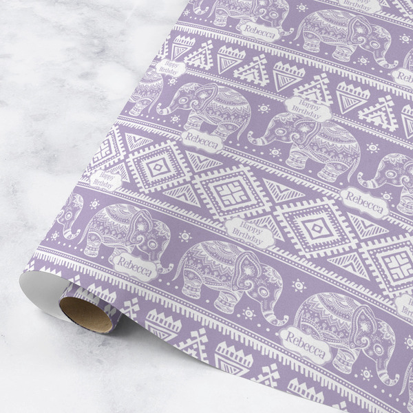 Custom Baby Elephant Wrapping Paper Roll - Medium - Matte (Personalized)