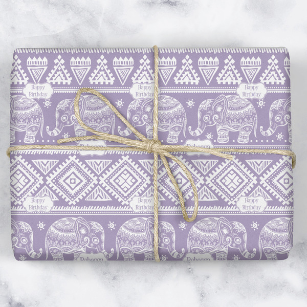 Baby Elephant Wrapping Paper Roll - Matte - Wrapped Box