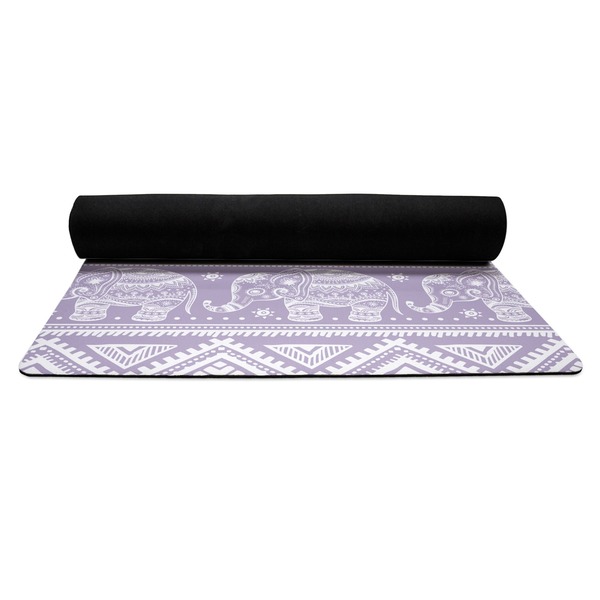 Baby Elephant Yoga Mat Rolled up Black Rubber Backing