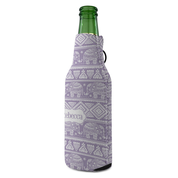 Baby Elephant Zipper Bottle Cooler - ANGLE (bottle)