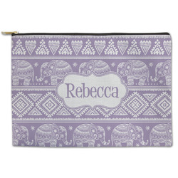 Baby Elephant Zipper Pouch - Large - 12.5"x8.5" (Personalized)