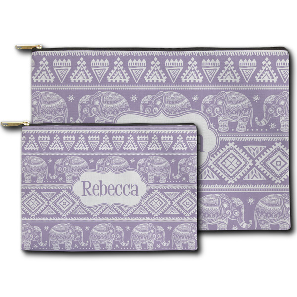 Baby Elephant Zippered Pouches - Size Comparison