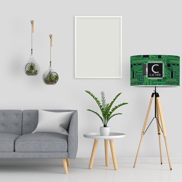 Circuit Board 12" Drum Lampshade - LIFESTYLE