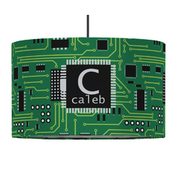 Circuit Board 12" Drum Pendant Lamp - Fabric (Personalized)