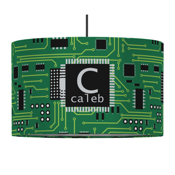 Custom Circuit Board 12" Drum Pendant Lamp - Fabric (Personalized)