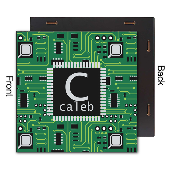 Circuit Board 12x12 Wood Print - Front & Back View