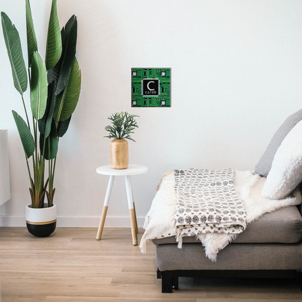 Circuit Board 12x12 Wood Print - In Context