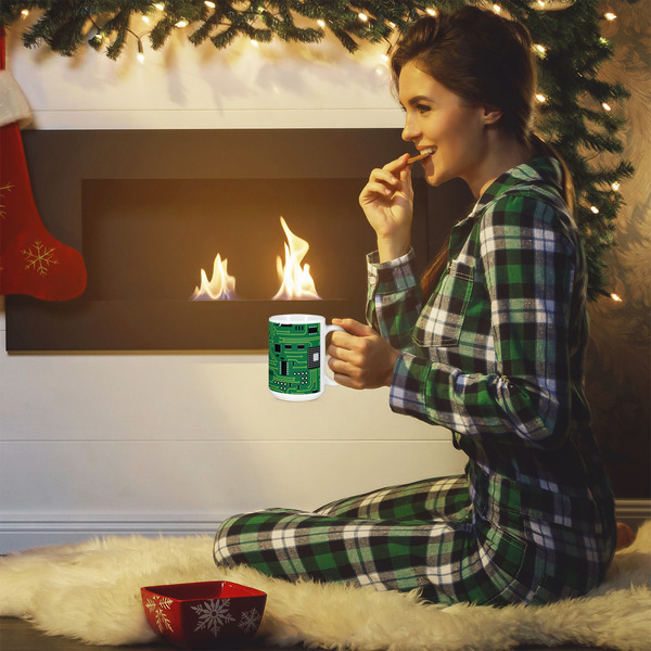 Circuit Board 15oz Coffee Mug - Lifestyle