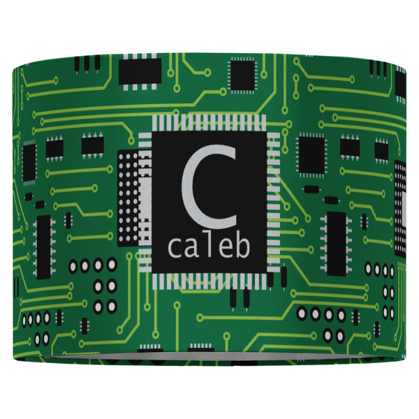 Circuit Board 16" Drum Lampshade - FRONT (Fabric)