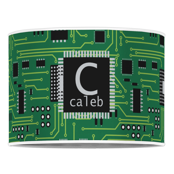 Circuit Board 16" Drum Lampshade - FRONT (Poly Film)