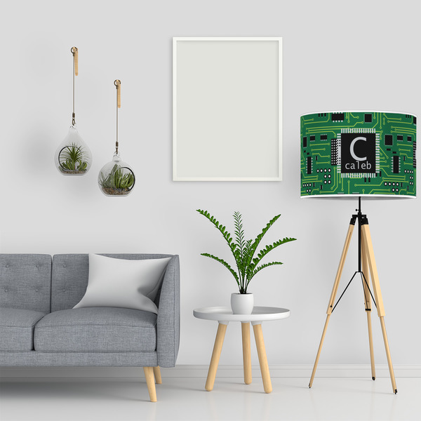 Circuit Board 16" Drum Lampshade - LIFESTYLE