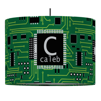 Circuit Board 16" Drum Pendant Lamp - Fabric (Personalized)