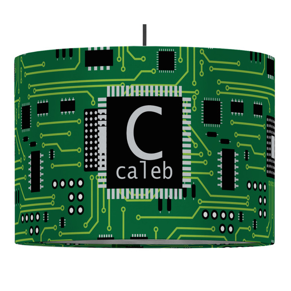 Circuit Board 16" Drum Lampshade - PENDANT (Fabric)