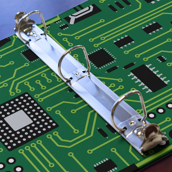 Circuit Board 3 Ring Binders - Full Wrap - 1" - DETAIL