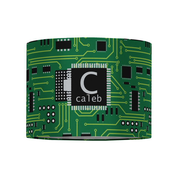 Circuit Board 8" Drum Lampshade - FRONT (Fabric)