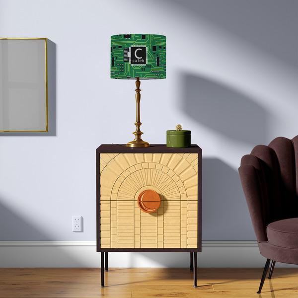 Circuit Board 8" Drum Lampshade - LIFESTYLE