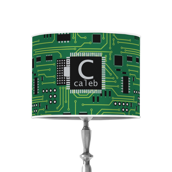 Circuit Board 8" Drum Lampshade - ON STAND (Poly Film)