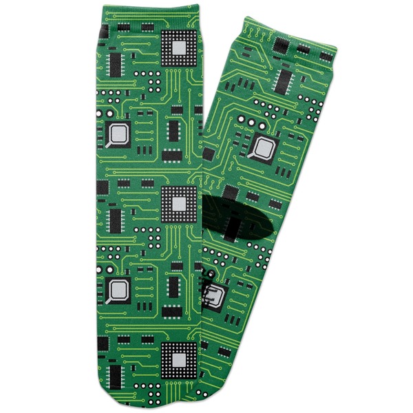 Custom Circuit Board Adult Crew Socks
