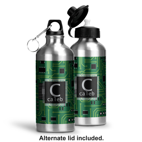Circuit Board Aluminum Water Bottle - Alternate lid options