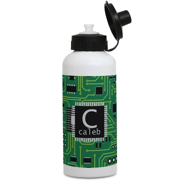 Custom Circuit Board Water Bottles - Aluminum - 20 oz - White (Personalized)