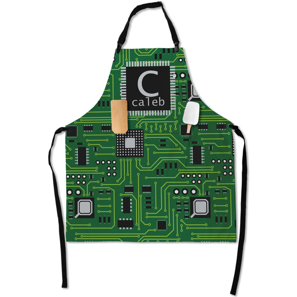 Custom Circuit Board Apron With Pockets w/ Name and Initial
