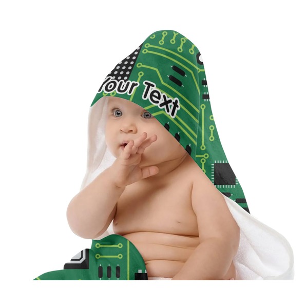 Circuit Board Baby Hooded Towel on Child