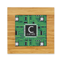 Circuit Board Bamboo Trivet with Ceramic Tile Insert (Personalized)