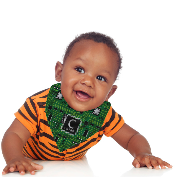 Circuit Board Bandana Bib - (Lifestyle 1 boy)