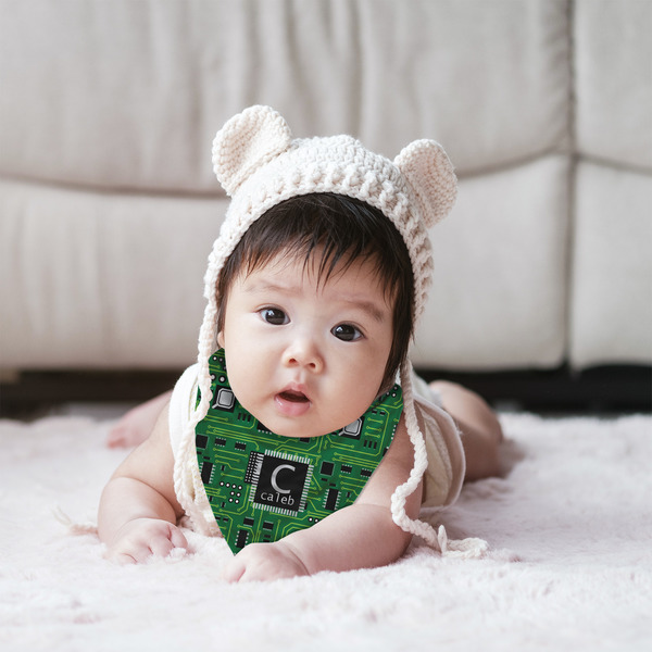 Circuit Board Bandana Bib - (Lifestyle 2 girl)