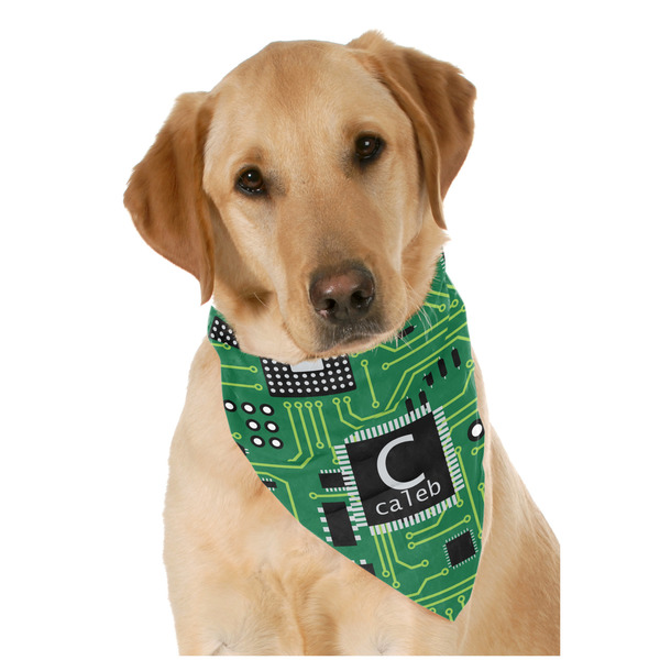 Custom Circuit Board Dog Bandana Scarf w/ Name and Initial