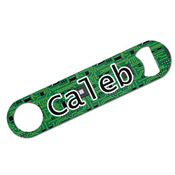 Circuit Board Bar Bottle Opener - White w/ Name and Initial