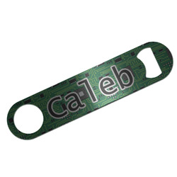 Circuit Board Bar Bottle Opener - Silver w/ Name and Initial