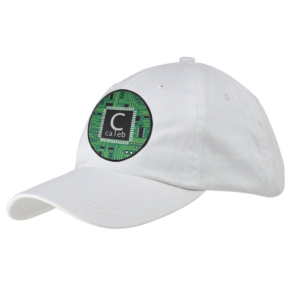 Custom Circuit Board Baseball Cap - White (Personalized)