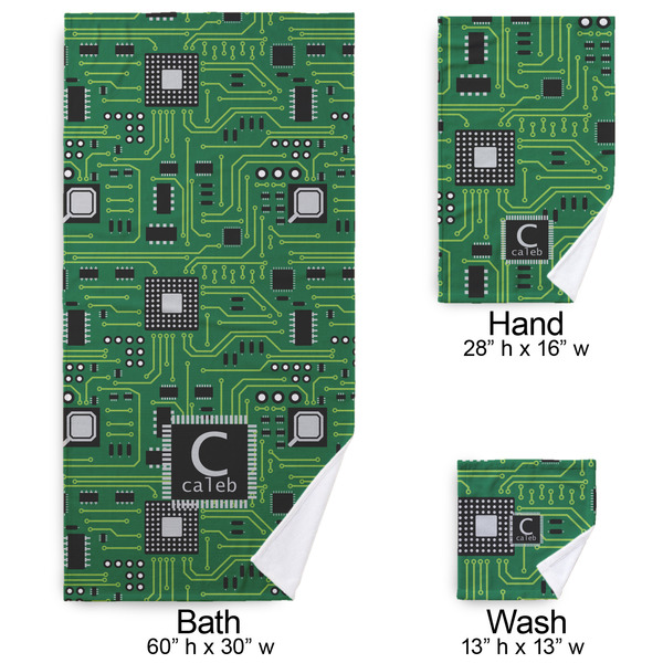 Circuit Board Bath Towel Sets - 3-piece - Approval