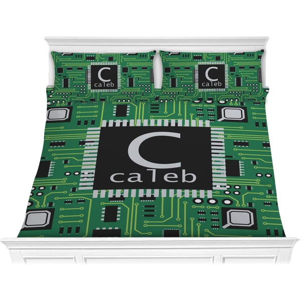 Custom Circuit Board Comforter Set - King (Personalized)