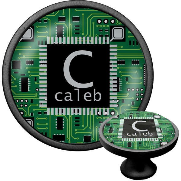 Custom Circuit Board Cabinet Knob (Black) (Personalized)