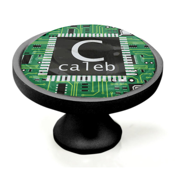 Circuit Board Black Custom Cabinet Knob (Side)