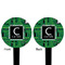 Circuit Board Black Plastic 4" Food Pick - Round - Double Sided - Front & Back