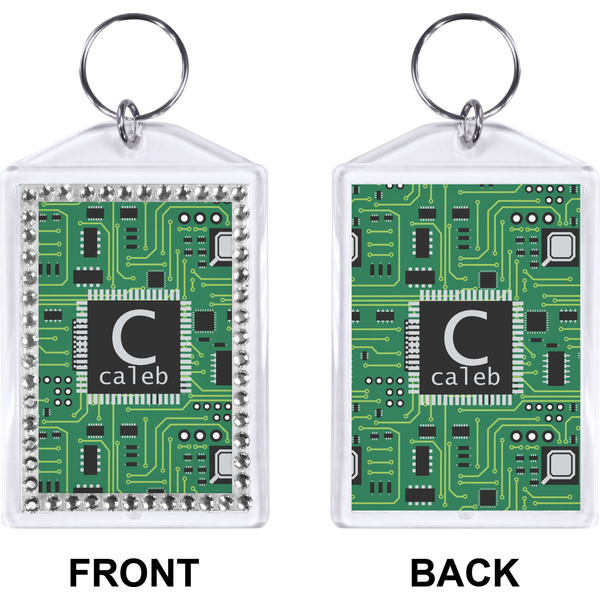 Circuit Board Bling Keychain (Front + Back)