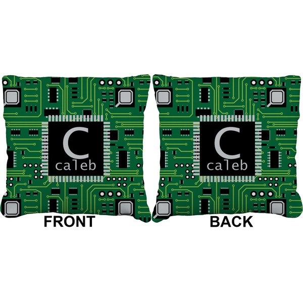 Circuit Board Burlap Pillow Approval