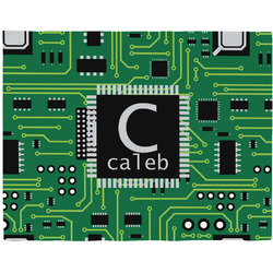 Circuit Board Woven Fabric Placemat - Twill w/ Name and Initial