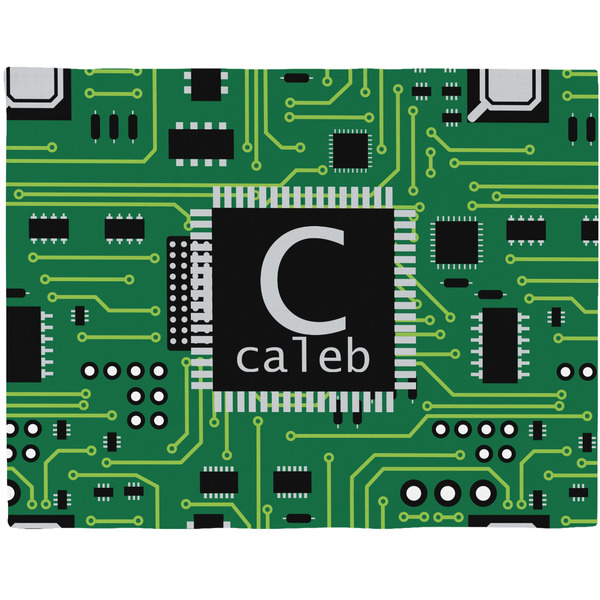Custom Circuit Board Woven Fabric Placemat - Twill w/ Name and Initial