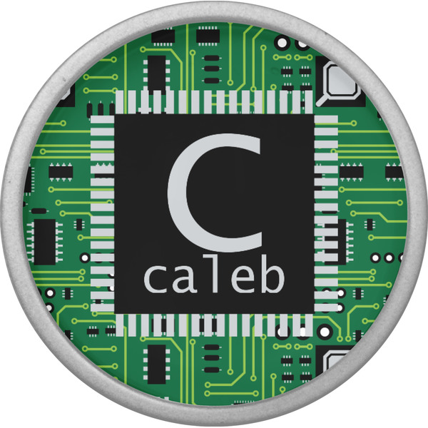 Circuit Board Cabinet Knob - Nickel - Front