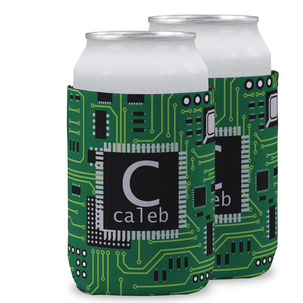Custom Circuit Board Can Cooler (12 oz) w/ Name and Initial