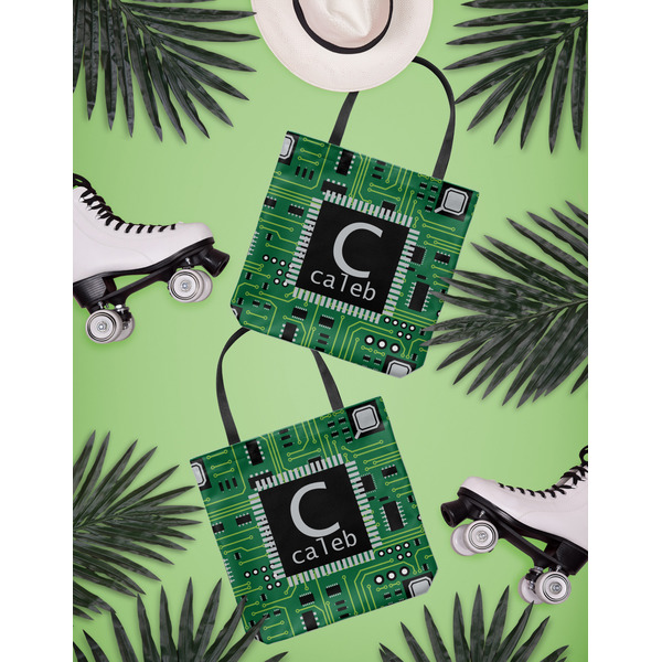 Circuit Board Canvas Tote Lifestyle Front and Back
