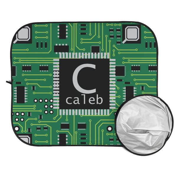 Circuit Board Car Sun Shades - FOLDED & UNFOLDED
