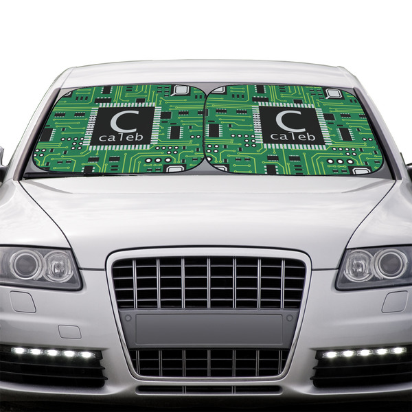 Circuit Board Car Sun Shades - IN CONTEXT