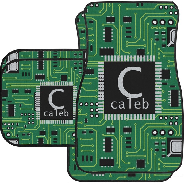 Custom Circuit Board Car Floor Mats Set - 2 Front & 2 Back (Personalized)