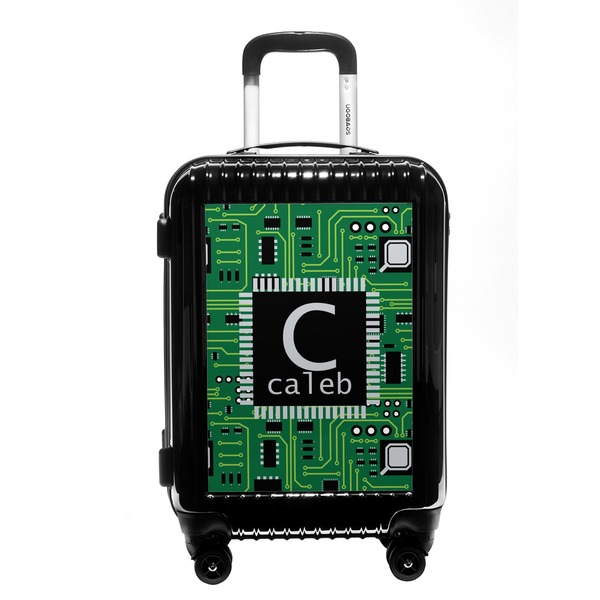 Custom Circuit Board Carry On Hard Shell Suitcase (Personalized)