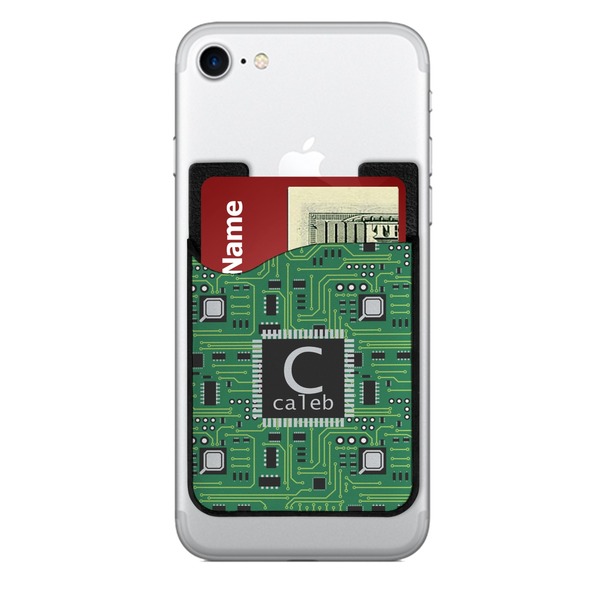 Custom Circuit Board 2-in-1 Cell Phone Credit Card Holder & Screen Cleaner (Personalized)
